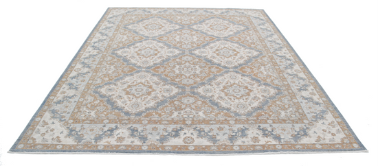 Hand Knotted Ziegler Wool Rug - 8' 1" X 9' 8" 8' 1" X 9' 8" (246 X 295) / Grey / Wool