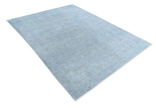 Hand Knotted Overdyed Wool Rug - 6'1'' x 7'11''