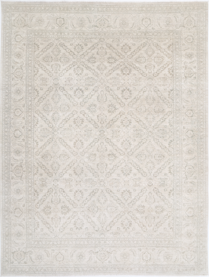 Hand Knotted Serenity Wool Rug - 9' 9" X 12' 10" 9' 9" X 12' 10" (297 X 391) / Ivory / Wool