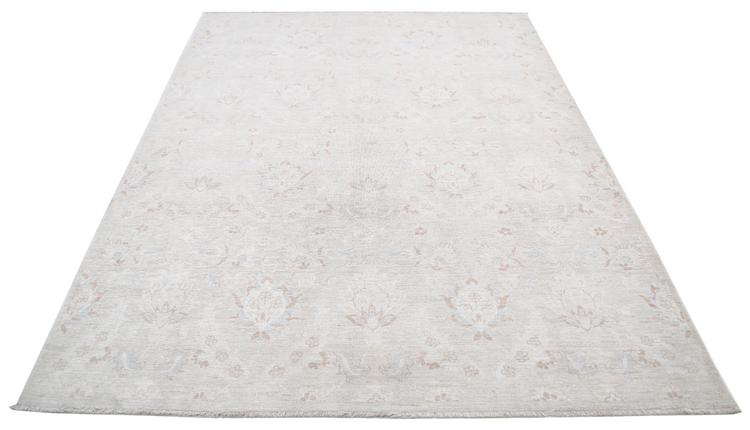 Hand Knotted Artemix Wool Rug - 6' 2" X 8' 0" 6' 2" X 8' 0" (188 X 244) / Ivory / Wool