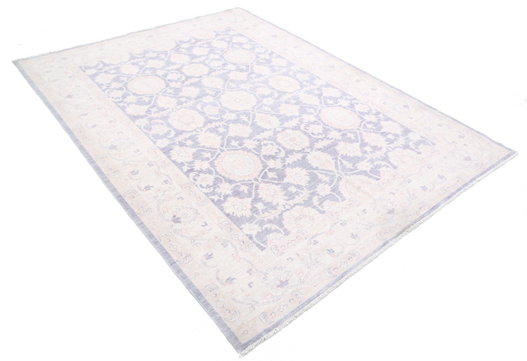 Hand Knotted Serenity Wool Rug - 6' 4" X 8' 5" 6' 4" X 8' 5" (193 X 257) / Lilac / Wool