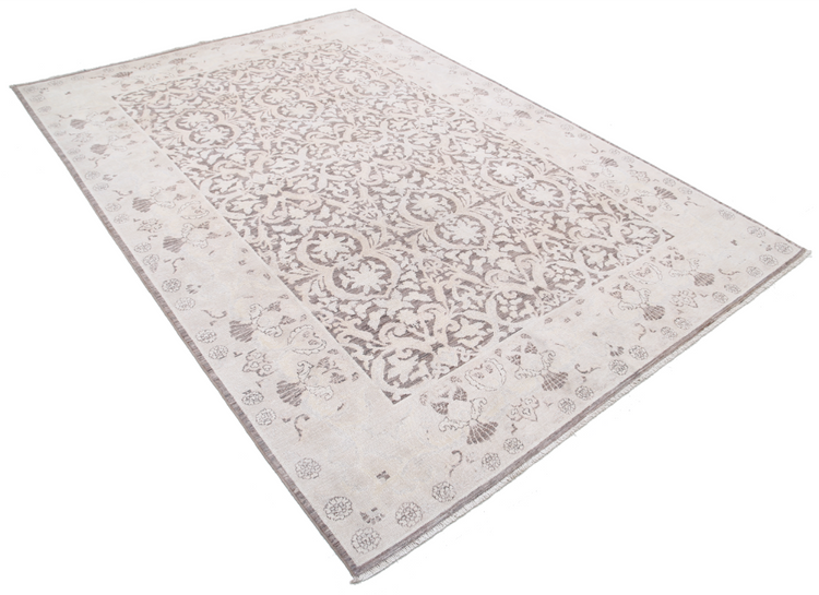 Hand Knotted Serenity Wool Rug - 6' 1" X 8' 7" 6' 1" X 8' 7" (185 X 262) / Brown / Wool