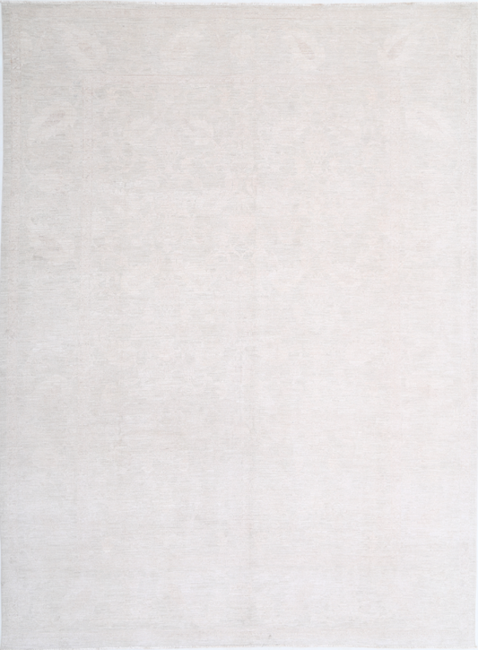 Hand Knotted Serenity Wool Rug - 9' 1" X 12' 4" 9' 1" X 12' 4" (277 X 376) / Ivory / Wool