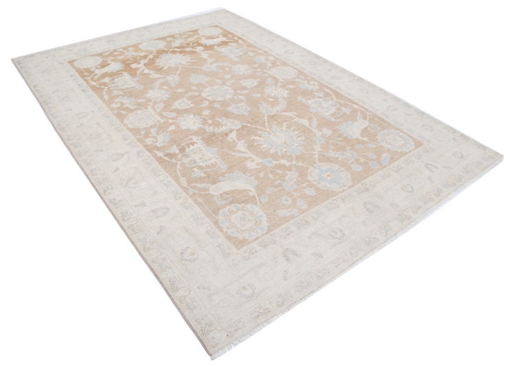 Hand Knotted Serenity Wool Rug - 6' 5" X 8' 10" 6' 5" X 8' 10" (196 X 269) / Brown / Wool