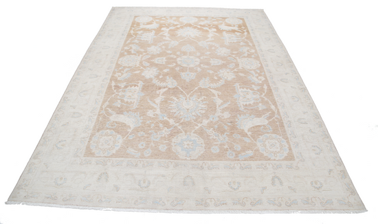 Hand Knotted Serenity Wool Rug - 6' 5" X 8' 10" 6' 5" X 8' 10" (196 X 269) / Brown / Wool