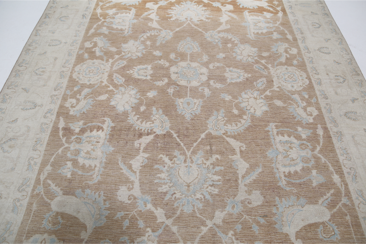 Hand Knotted Serenity Wool Rug - 6' 5" X 8' 10" 6' 5" X 8' 10" (196 X 269) / Brown / Wool