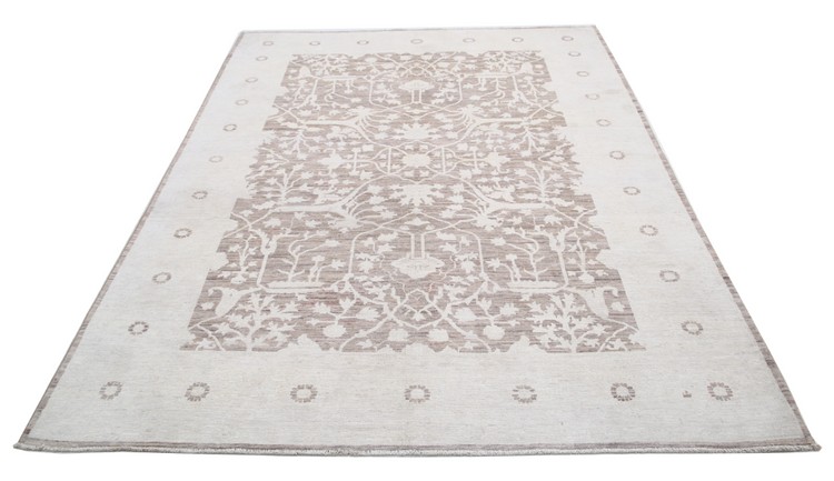 Hand Knotted Serenity Wool Rug - 6' 0" X 8' 2" 6' 0" X 8' 2" (183 X 249) / Brown / Wool