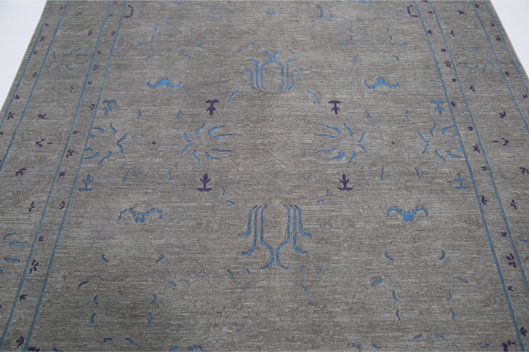 Hand Knotted Onyx Wool Rug - 6' 4" X 8' 9" 6' 4" X 8' 9" (193 X 267) / Grey / Wool