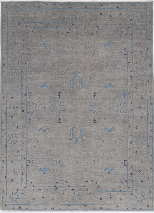 Hand Knotted Onyx Wool Rug - 6' 4" X 8' 9" 6' 4" X 8' 9" (193 X 267) / Grey / Wool