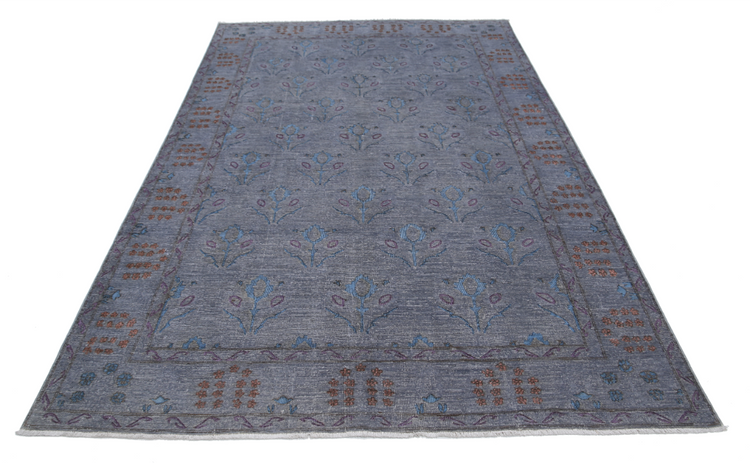 Hand Knotted Onyx Wool Rug - 6' 0" X 9' 0" 6' 0" X 9' 0" (183 X 274) / Grey / Wool