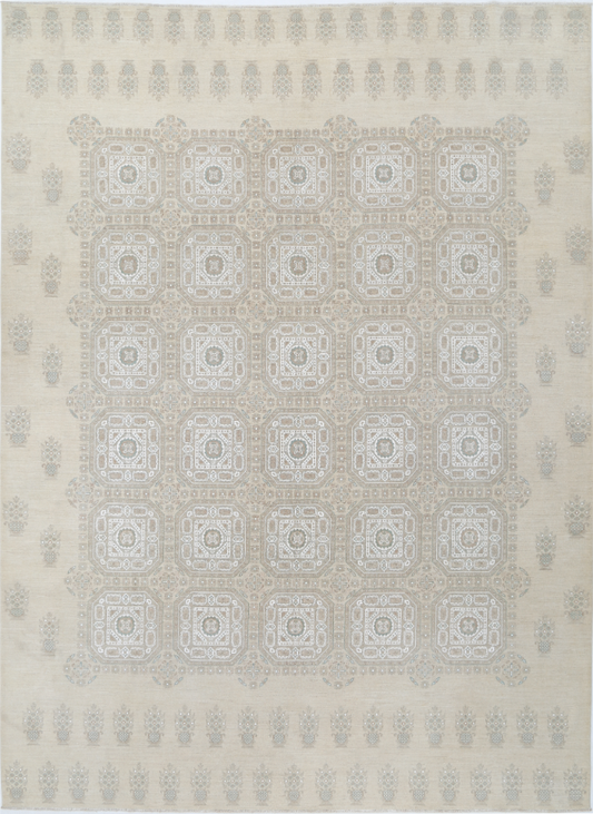 Hand Knotted Serenity Wool Rug - 9' 11" X 13' 7" 9' 11" X 13' 7" (302 X 414) / Ivory / Wool