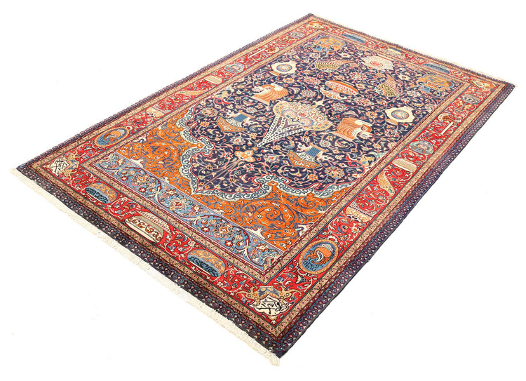 Hand Knotted Persian Tabriz Fine Wool Rug - 4'6'' x 6'9''