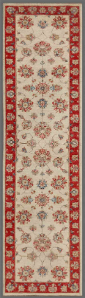 Hand Knotted Ziegler Wool Rug - 2' 8" X 9' 9" 2' 8" X 9' 9" (81 X 297) / Ivory / Wool