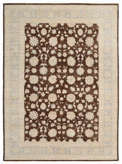 Hand Knotted Ziegler Wool Rug - 10' 1" X 13' 10" 10' 1" X 13' 10" (307 X 422) / Brown / Wool