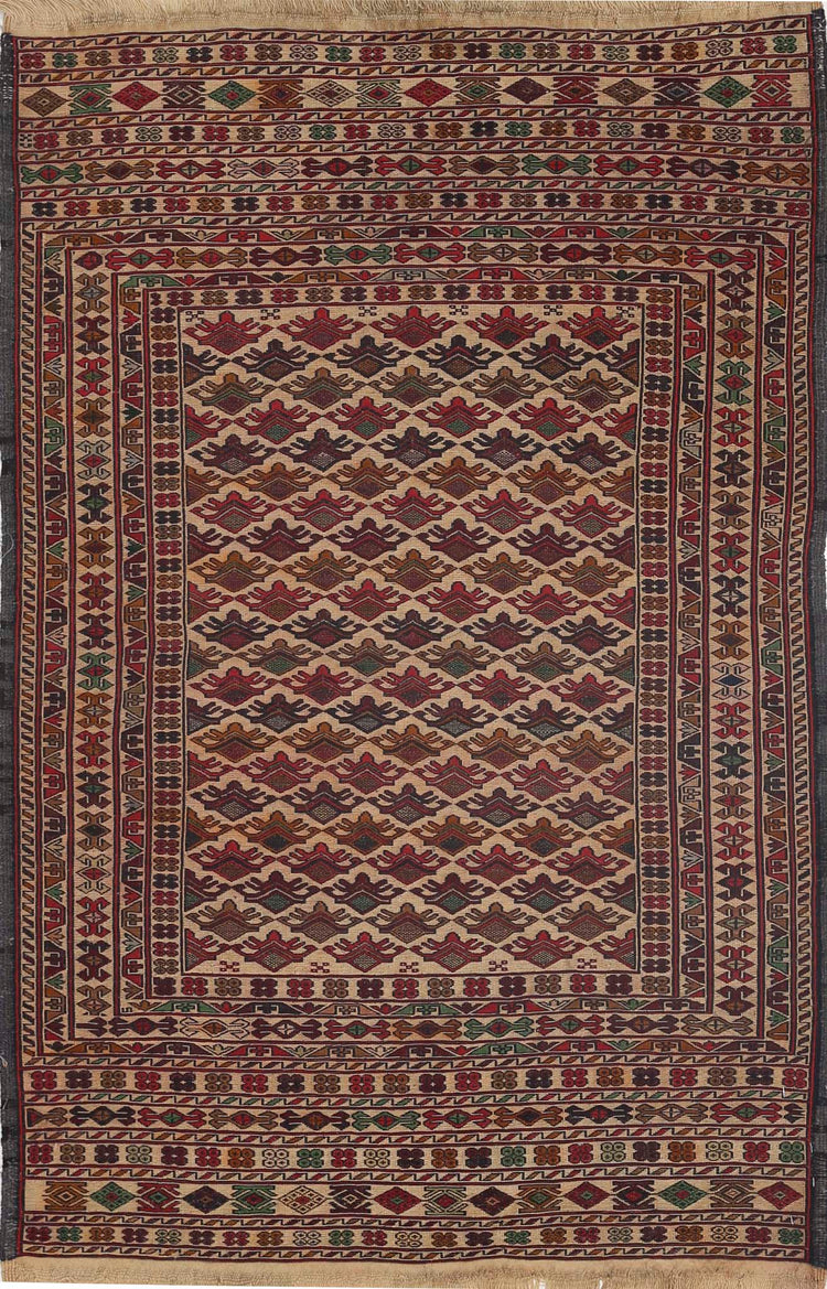 Hand Woven Maliki Wool Kilim Rug - 2'11'' x 4'8''