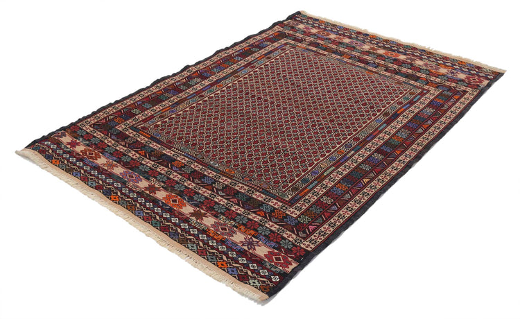 Hand Woven Maliki Wool Kilim Rug - 3'8'' x 5'7''