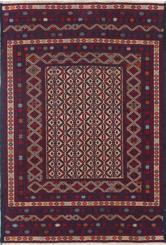 Hand Woven Maliki Wool Kilim Rug - 3'0'' x 4'6''