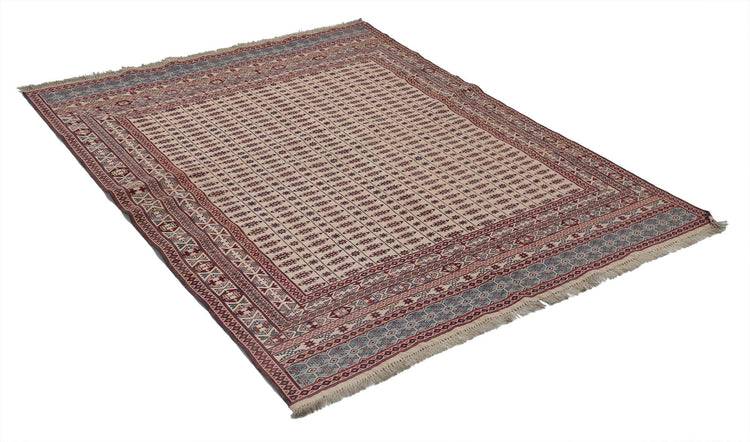 Hand Woven Maliki Wool Kilim Rug - 4'7'' x 6'2''