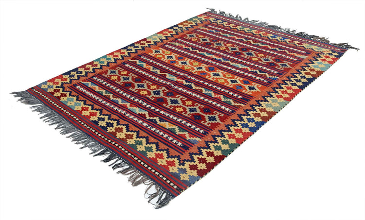 Hand Woven Maliki Wool Kilim Rug - 4'10'' x 6'10''