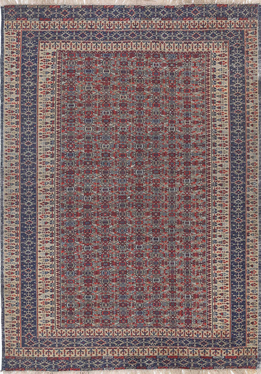 Hand Woven Maliki Wool Kilim Rug - 3'3'' x 4'8''