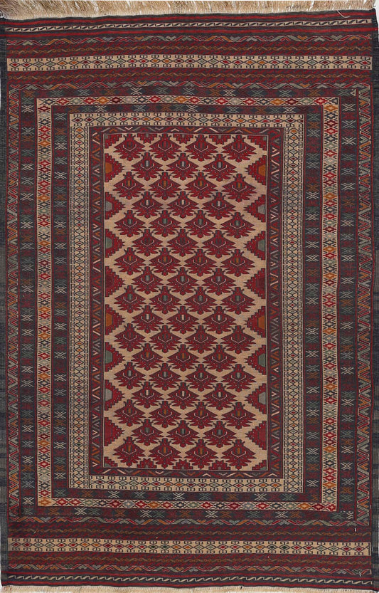 Hand Woven Maliki Wool Kilim Rug - 3'1'' x 4'10''