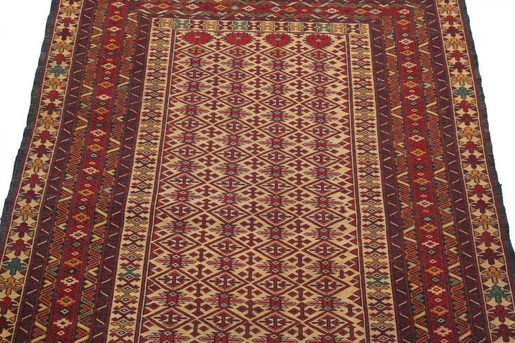 Hand Woven Maliki Wool Kilim Rug - 3'2'' x 4'10''