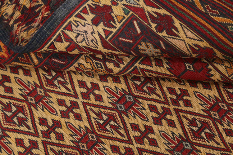 Hand Woven Maliki Wool Kilim Rug - 3'2'' x 4'10''