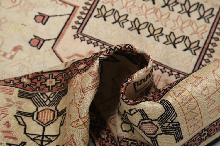 Hand Woven Silk Kilim Rug - 3'11'' x 6'2''