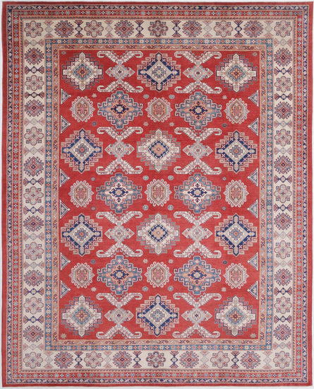 Tribal Hand Knotted Kazak Afzali Kazak Wool Rug of Size 11'11'' X 15'0'' in  and  Colors - Made in Afghanistan