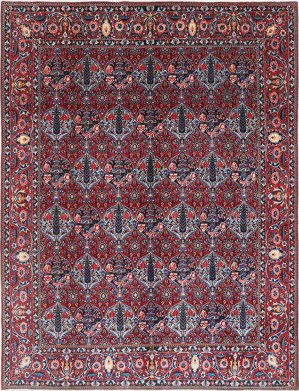Persian Hand Knotted Bakhtiari Bakhtiari Wool Rug of Size 10'2'' X 13'3'' in Red and Red Colors - Made in Iran
