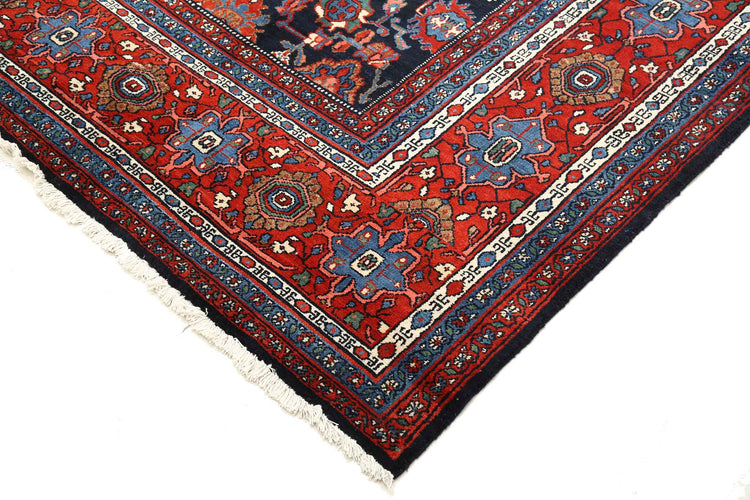 Persian Hand Knotted Bibikabad Bibikabad Wool Rug of Size 12'8'' X 21'0'' in Black and Red Colors - Made in Iran
