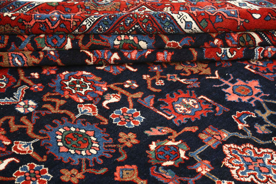 Persian Hand Knotted Bibikabad Bibikabad Wool Rug of Size 12'8'' X 21'0'' in Black and Red Colors - Made in Iran