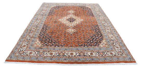 Persian Hand Knotted Bijar Bijar Wool Rug of Size 7'6'' X 10'10'' in Red and Ivory Colors - Made in Iran
