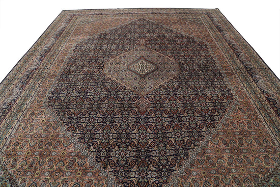 Persian Hand Knotted Bijar Bijar Wool Rug of Size 9'8'' X 12'10'' in Black and Black Colors - Made in Iran