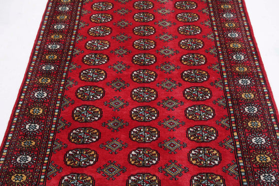 Tribal Hand Knotted Bokhara Bokhara Wool Rug of Size 4'1'' X 6'3'' in  and  Colors - Made in Pakistan