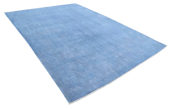 Transitional Hand Knotted Overdyed Farhan Wool Rug of Size 8'8'' X 12'0'' in Blue and  Colors - Made in Afghanistan