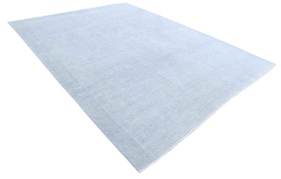 Transitional Hand Knotted Overdyed Farhan Wool Rug of Size 8'10'' X 11'6'' in Grey and  Colors - Made in Afghanistan