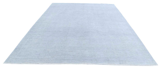 Transitional Hand Knotted Overdyed Farhan Wool Rug of Size 8'10'' X 11'6'' in Grey and  Colors - Made in Afghanistan