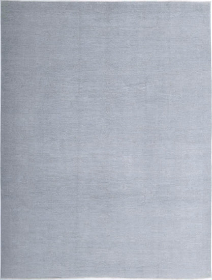 Transitional Hand Knotted Overdyed Farhan Wool Rug of Size 8'10'' X 11'6'' in Grey and  Colors - Made in Afghanistan