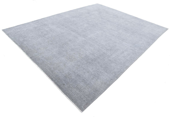 Transitional Hand Knotted Overdyed Farhan Wool Rug of Size 8'8'' X 11'5'' in Grey and  Colors - Made in Afghanistan