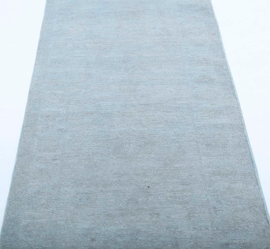 Transitional Hand Knotted Overdyed Farhan Wool Rug of Size 2'6'' X 8'3'' in Grey and  Colors - Made in Afghanistan