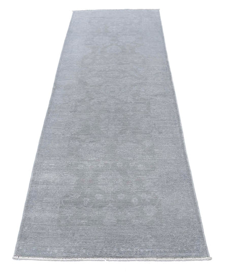 Transitional Hand Knotted Overdyed Farhan Wool Rug of Size 2'7'' X 8'3'' in Grey and  Colors - Made in Afghanistan