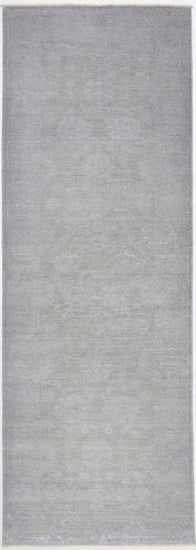 Transitional Hand Knotted Overdyed Farhan Wool Rug of Size 2'7'' X 8'3'' in Grey and  Colors - Made in Afghanistan