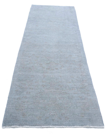 Transitional Hand Knotted Overdyed Farhan Wool Rug of Size 2'9'' X 9'11'' in Grey and  Colors - Made in Afghanistan