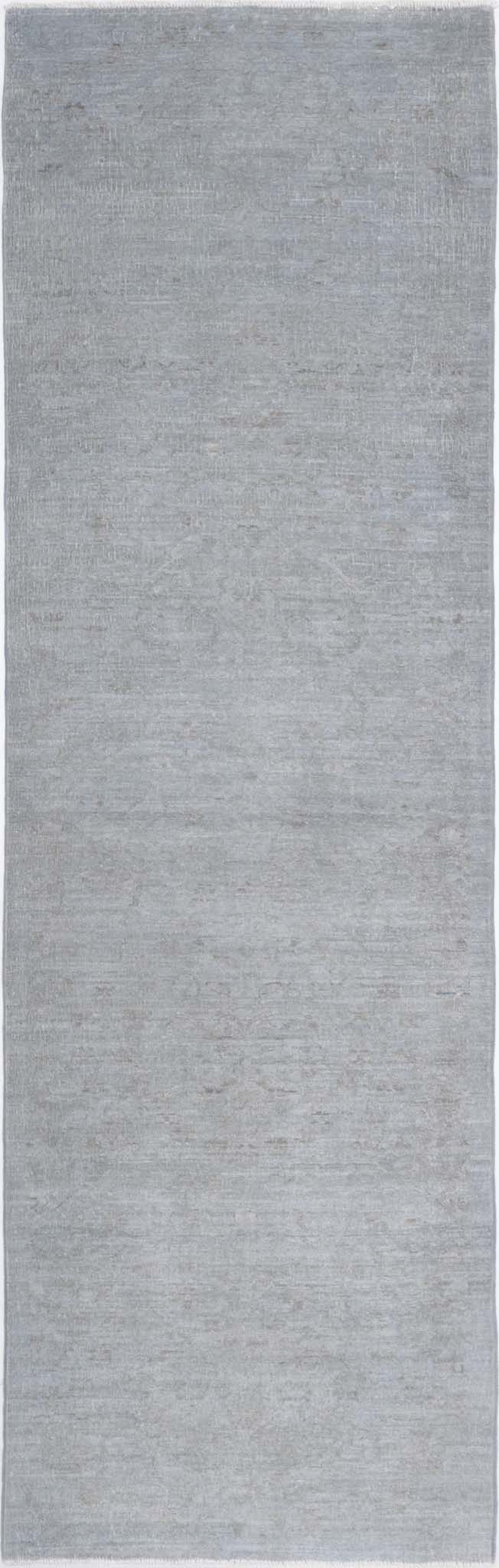 Transitional Hand Knotted Overdyed Farhan Wool Rug of Size 2'9'' X 9'11'' in Grey and  Colors - Made in Afghanistan