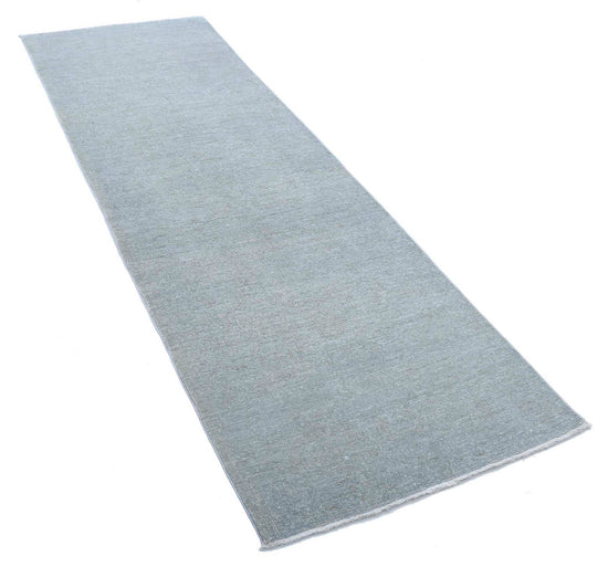 Transitional Hand Knotted Overdyed Farhan Wool Rug of Size 2'8'' X 8'1'' in Grey and  Colors - Made in Afghanistan