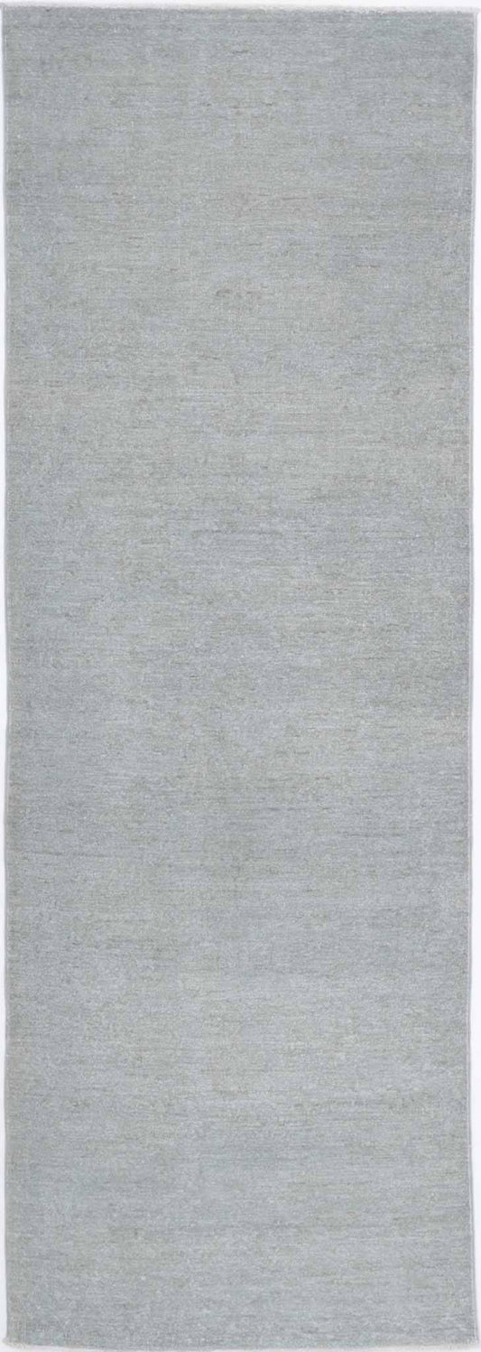 Transitional Hand Knotted Overdyed Farhan Wool Rug of Size 2'8'' X 8'1'' in Grey and  Colors - Made in Afghanistan