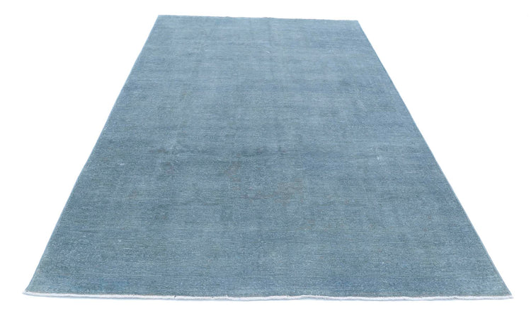 Transitional Hand Knotted Overdyed Farhan Wool Rug of Size 5'11'' X 9'5'' in Grey and  Colors - Made in Afghanistan