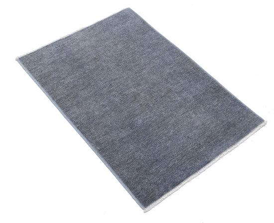 Transitional Hand Knotted Overdyed Farhan Wool Rug of Size 2'1'' X 3'1'' in Grey and  Colors - Made in Afghanistan