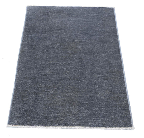 Transitional Hand Knotted Overdyed Farhan Wool Rug of Size 2'1'' X 3'1'' in Grey and  Colors - Made in Afghanistan